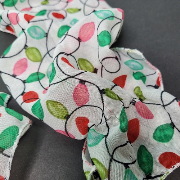 Christmas String Lights Scarf Womens Fashion Multicolor 60 in x 12 in - Picture 3 of 5